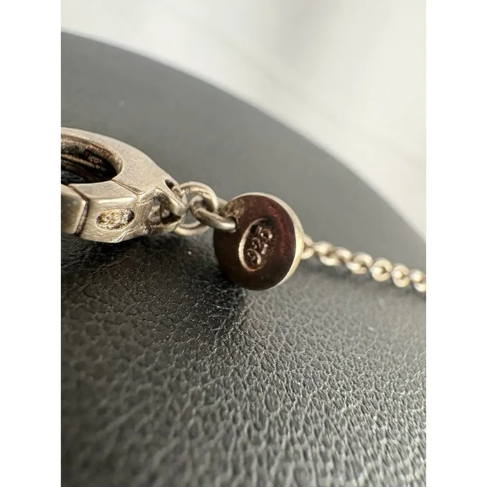 Vintage Signed Metalsmith 925 Sterling Silver Station Necklace 34” 15.4 Grams